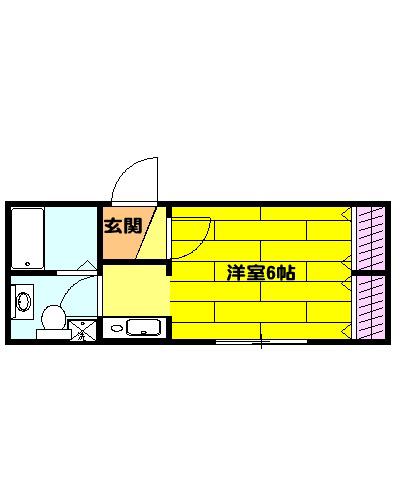 ソウミ湘南(1K/3階)の間取り写真