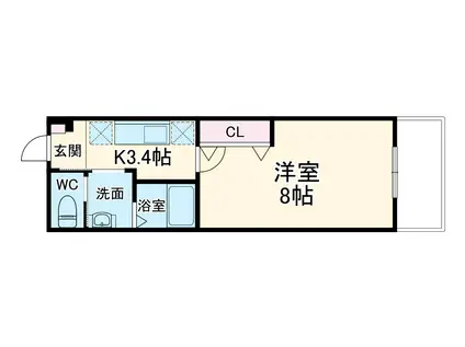 エステート野立(1K/2階)の間取り写真