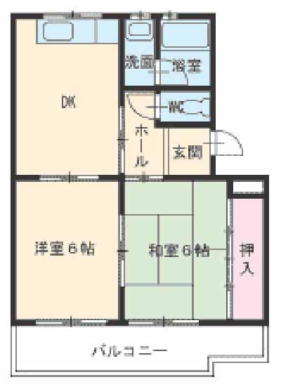 コーポ栄(2DK/2階)の間取り写真