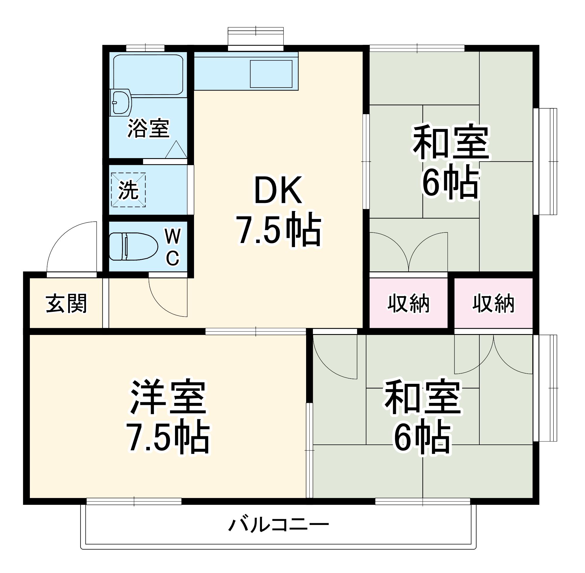 コーポユーカリ(3DK/2階)の間取り写真