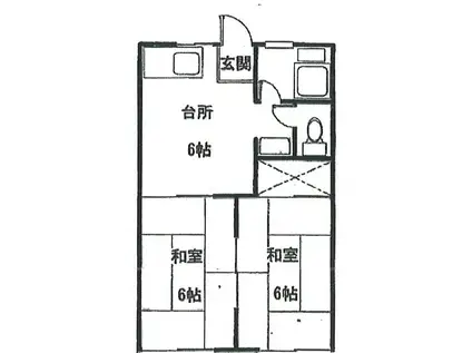 フォーブル大宗A棟(2DK/2階)の間取り写真
