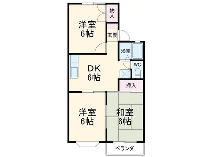 高野ハイツA(3DK/2階)の間取り写真