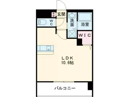 LIBTH姪浜(ワンルーム/2階)の間取り写真