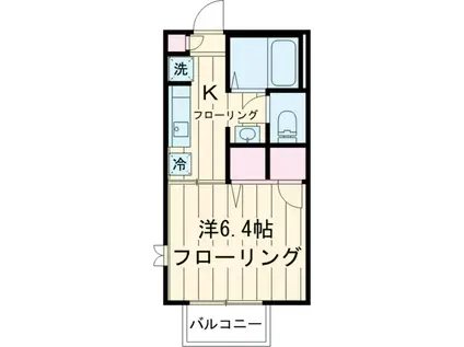 ディアスハピネス(1K/1階)の間取り写真