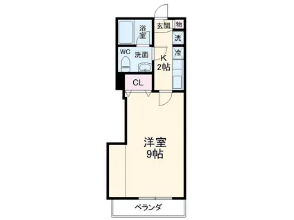 ベル・コッレ(1K/4階)の間取り写真