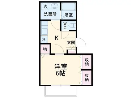 ハレ・オハナⅠ(1K/1階)の間取り写真