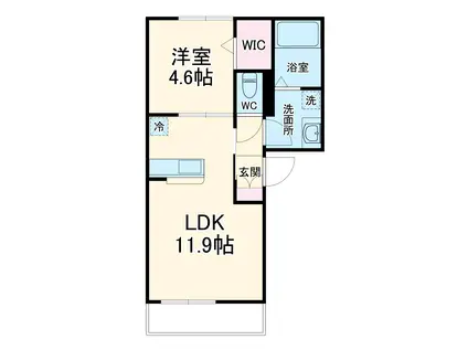 CORNEJO(1LDK/2階)の間取り写真