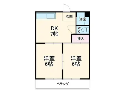 富士丸マンション(2DK/1階)の間取り写真