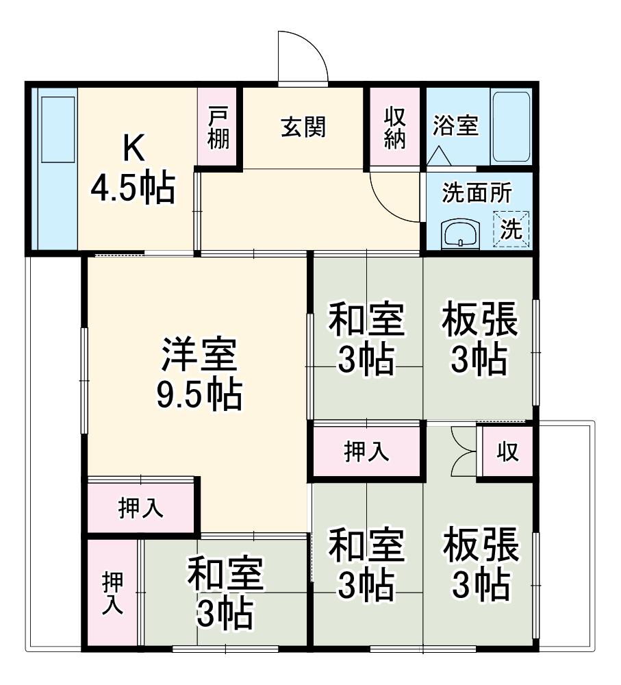 名鉄名古屋本線 美合駅 徒歩11分 2階建 築52年(4DK)の間取り写真