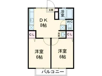 水野ハイツ(2DK/2階)の間取り写真