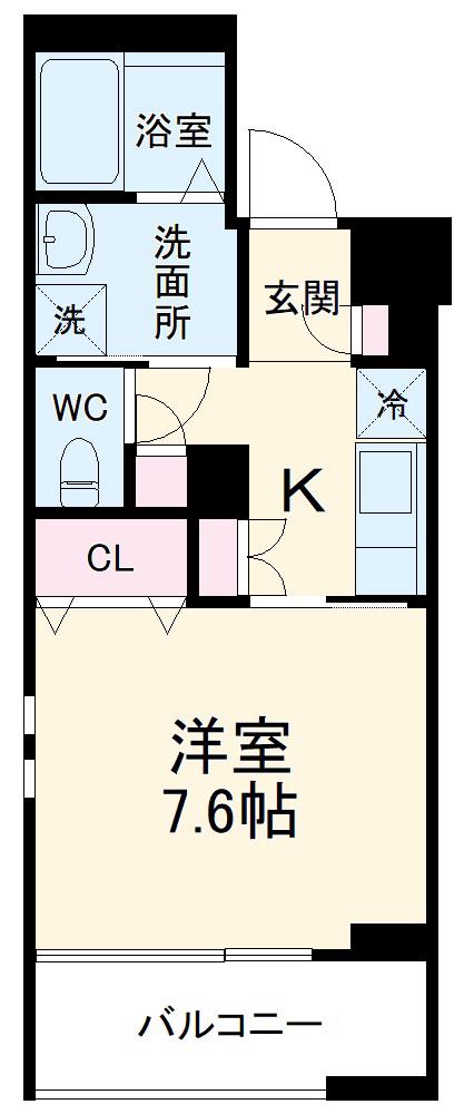COZY岡崎城(1K/1階)の間取り写真
