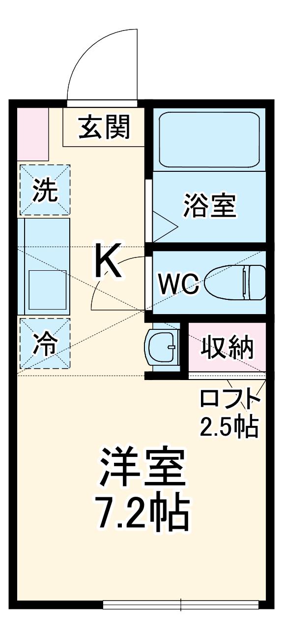GOLD LAGOON六浦南(ワンルーム/2階)の間取り写真