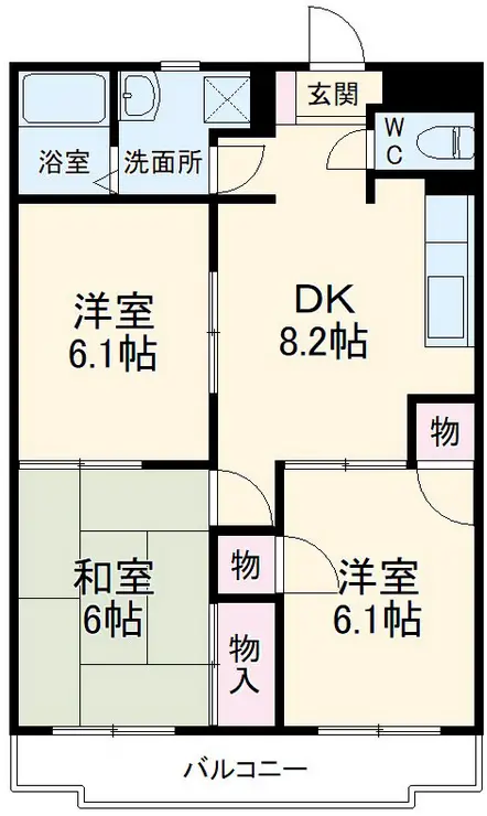 ラークハイツ座間 3階階 間取り