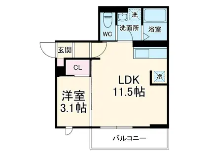 シャルム A(1LDK/2階)の間取り写真