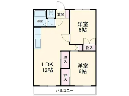 NAGAⅠ(2LDK/3階)の間取り写真