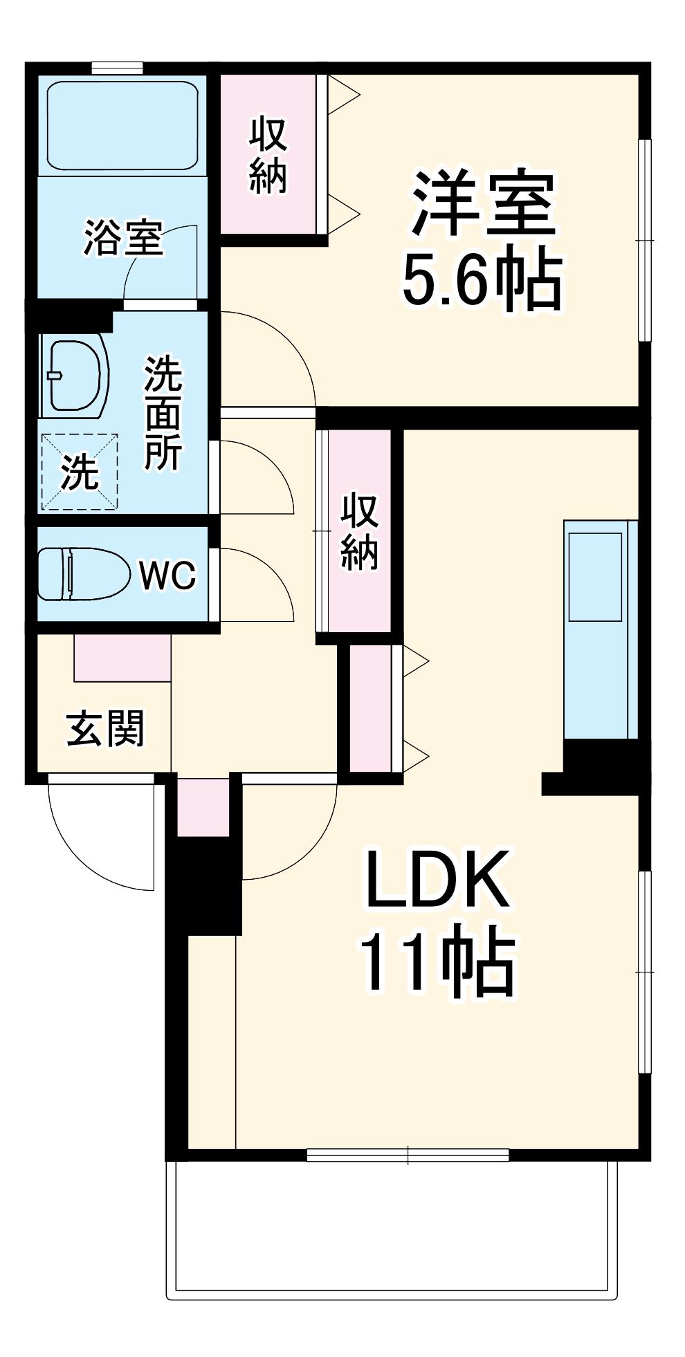サンセール 凪(1LDK/2階)の間取り写真
