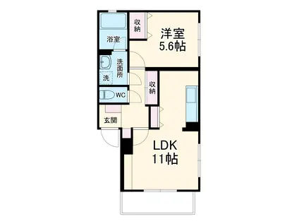 サンセール 凪(1LDK/3階)の間取り写真