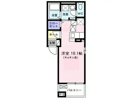 サニー・ブライト桜木 Ⅱ(ワンルーム/1階)の間取り写真