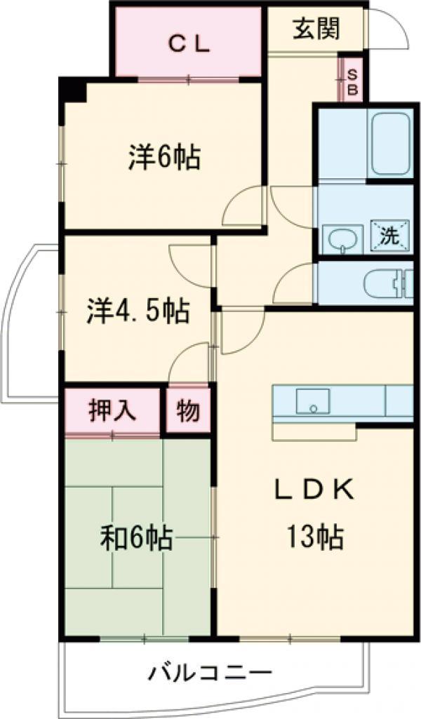 デルックス カサイ(3LDK/8階)の間取り写真