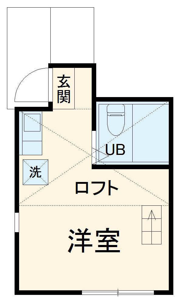 オアシス戸部B(ワンルーム/1階)の間取り写真