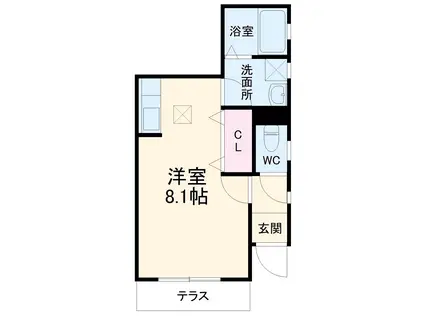 LEFKO PERISTERI(ワンルーム/1階)の間取り写真