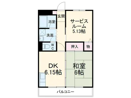 新川崎貳阡(1SDK/3階)の間取り写真