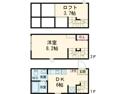ハーミットクラブハウス駒沢大学(1SDK)の間取り写真