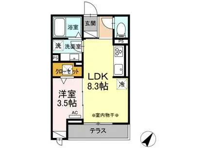 LANDSCAPE(1LDK/1階)の間取り写真