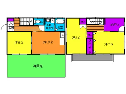 天竜浜名湖鉄道 金指駅 徒歩44分 2階建 築24年(3SDK)の間取り写真