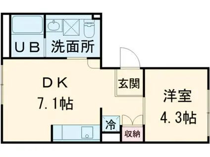 EXAM三軒茶屋2(1DK/4階)の間取り写真