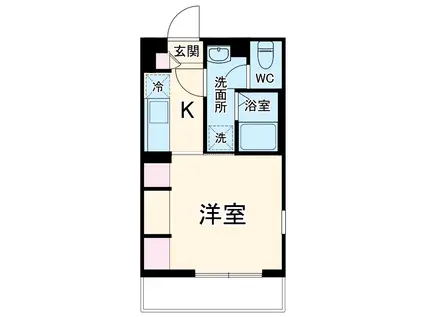 アクアⅡ(1K/2階)の間取り写真