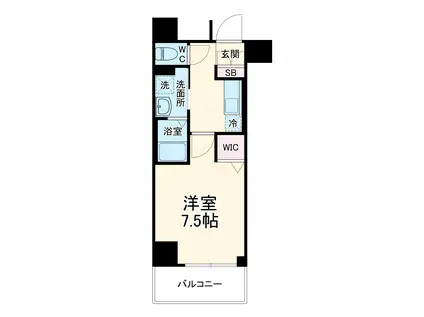 リヴシティ浦和常盤弐番館(1K/9階)の間取り写真