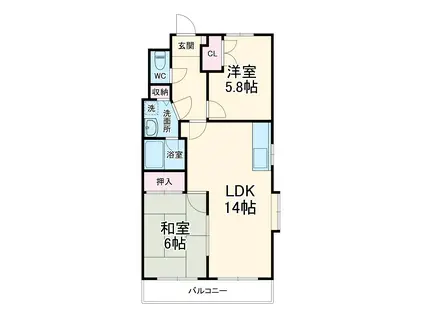 ロイヤルメゾンⅢ(2LDK/2階)の間取り写真