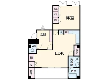 杉本屋ビル(1LDK/3階)の間取り写真