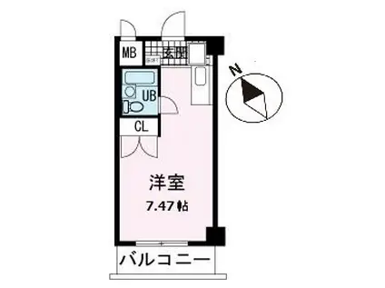 第2のぼりマンション(ワンルーム/4階)の間取り写真