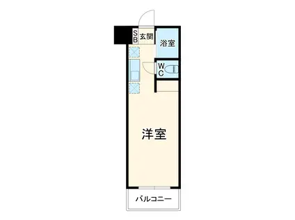 第3のぼりマンション(ワンルーム/1階)の間取り写真