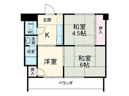 高木ハイツ(3DK/3階)の間取り写真