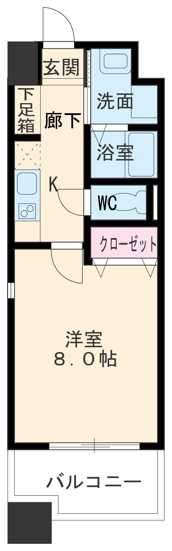 S-FORT浄心(1K/3階)の間取り写真