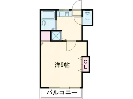 アバンⅠ(1K/2階)の間取り写真