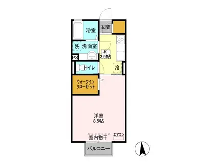 コスモス(1K/1階)の間取り写真