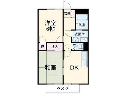 SURPLUSTWOICHIKAWAA(2DK/2階)の間取り写真