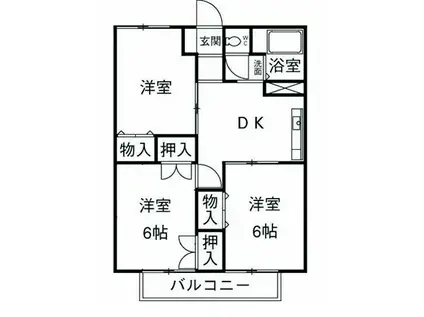 グリーンパーク(3DK/2階)の間取り写真