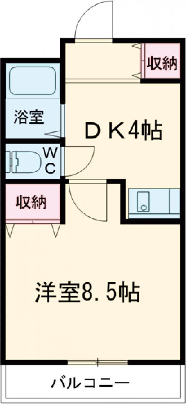 ヒガシハウス北町(1DK/3階)の間取り写真