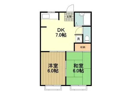 オリーブガーデン西八王子(2DK/2階)の間取り写真