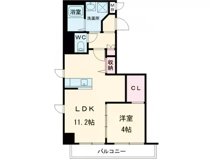 アベニューA(1LDK/4階)の間取り写真
