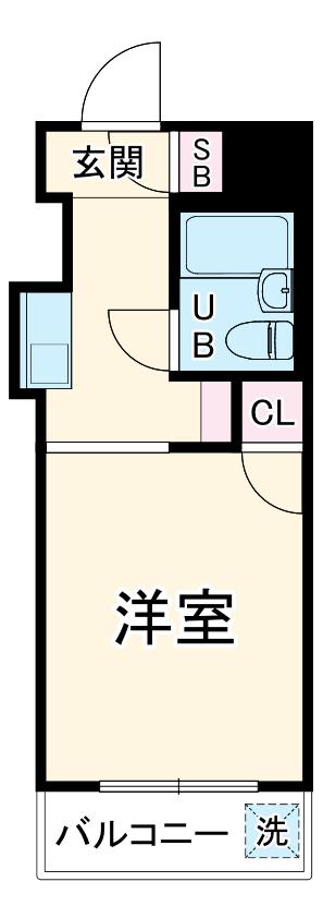 スカイコート西川口(ワンルーム/4階)の間取り写真