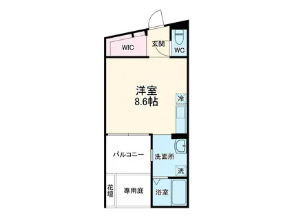 シーンプラス小田急相模原イースト(ワンルーム/1階)の間取り写真