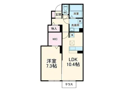 アパートメントコンブリオ(1LDK/1階)の間取り写真