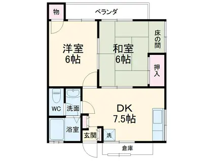 サンハイム石井 PART2(2DK/2階)の間取り写真