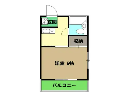 浅川ハイツ(1K/1階)の間取り写真